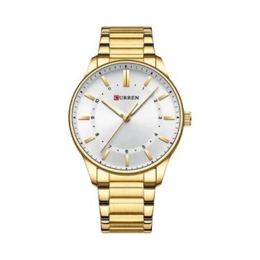 Imagem de Relógio De Quartzo Masculino Em Aço Inoxidável Dourado CURREN 8430 Mod