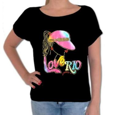 Imagem de Camisa feminina preta - Boneca Colorida - Rio Copa Moda, P