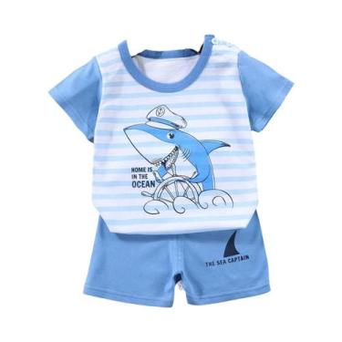 Imagem de Conjunto De Roupas De Verão Para Crianças Meninos E Meninas 2PCS Top D