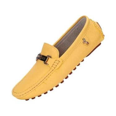 Imagem de Mocassins Masculinos De Couro PU Branco, Slip-On, Feitos À Mão, Casuai