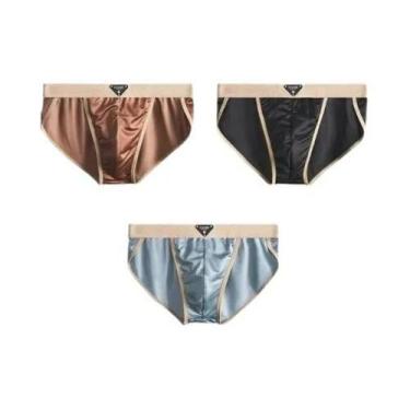 Imagem de Cuecas Masculinas De Seda Gelada Semelhante Ao Cetim, Verão, Suaves, R