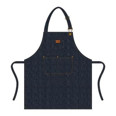 Imagem de Avental de ganga ajustável com bolsos para homens e mulheres 70x80cm -