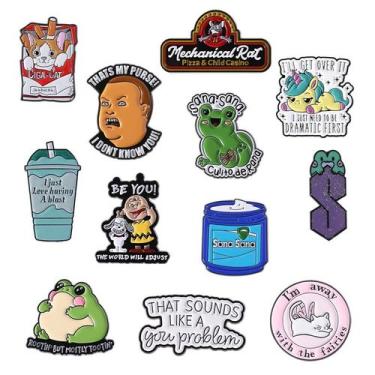 Imagem de Conjunto de alfinetes de broche Creative Alloy Lapel Pin Cartoon Color