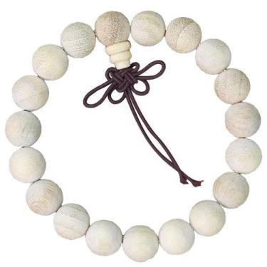 Imagem de Pulseira de madeira de cânfora natural de 10 mm com miçangas redondas 
