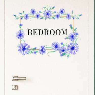 Imagem de Adesivos de parede Creative Purple Floral, PVC, removíveis para quarto