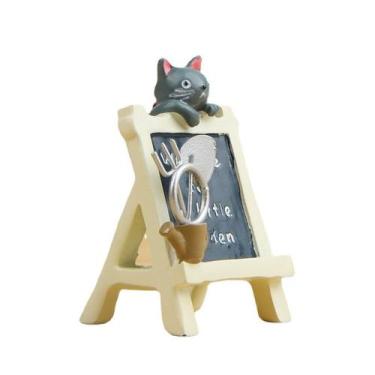Imagem de Escultura, decoração de jardim, resina, gato preto em tabuleta - yiwei