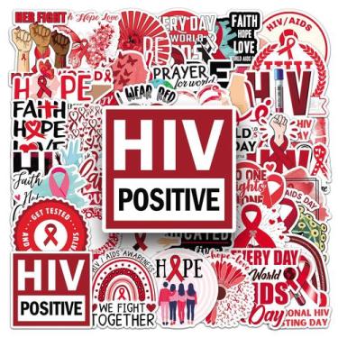 Imagem de Adesivos, adesivos de vinil para conscientização do HIV, 50 unidades à