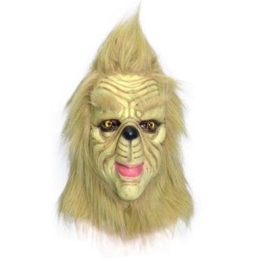Imagem de Máscara Grinch Headgear Party Full Face com látex de cabelo dourado - 