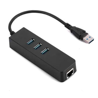 Imagem de Conversor USB 3.0 Para Rede RJ45 Gigabit (10/100/1000Mbps) + HUB 3x Portas USB 3.0 -  CDC-2872