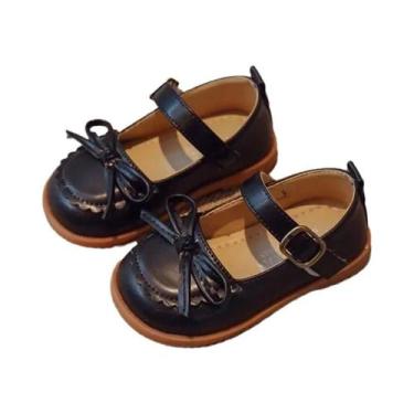 Imagem de Sapatos Mary Jane De Couro PU Macio Para Meninas, Nas Cores Marrom, Be