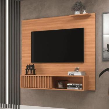 Imagem de Painel Para Tv Até 55 Polegadas Tucson Com Porta de Correr Ripado Bran