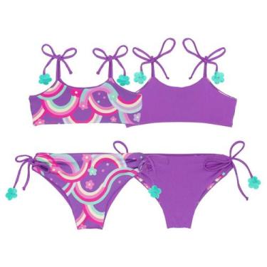 Imagem de Biquíni Dupla Face Infantil Menina Praia Piscina Lacinho - Catarinense