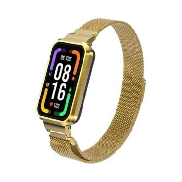 Imagem de Pulseira Magnética De Metal Redmi Band pro Milan Com Proteção Em Peça 