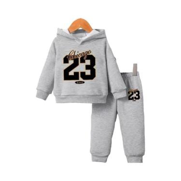 Imagem de Conjunto De Moletom Com Capuz E Calças De Manga Longa Para Menino, Tam