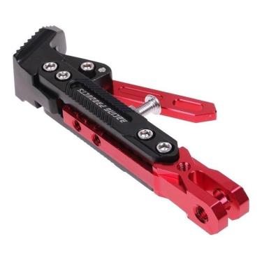 Imagem de Descanso Lateral para Motocicleta Esportivo Regulável Vermelho Ajustável de 19 a 25 cm em Liga de Alumínio T6063 OEM