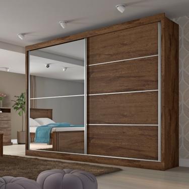 Imagem de Guarda Roupa Casal Flex com Espelho 2 Portas de Correr 100 MDF Verona Plus Made Marcs