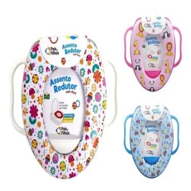 Imagem de Assento Redutor Infantil para Vaso Sanitário Universal Almofadado com Alças Acolchoado...