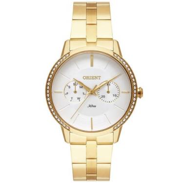 Imagem de Relógio ORIENT feminino prata dourado strass FGSSM084 S1KX