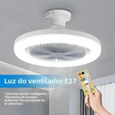 Imagem de Ventilador De Teto LED Com Controle Remoto E Luz, Conversor E27, Silen