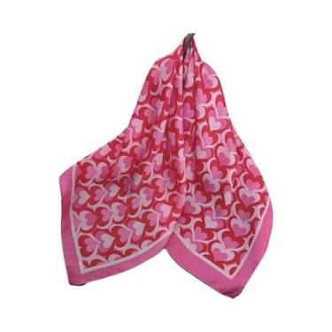 Imagem de Lenço Quadrado Feminino De Seda Sintética Com Estampa LOVE, Bandana Re