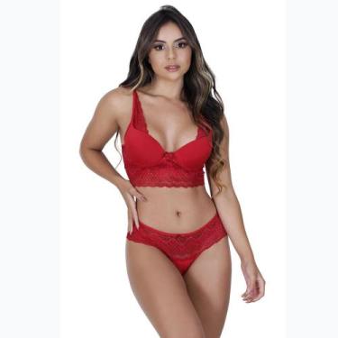 Imagem de Conjunto Cropped Vellfer VF-52 Com Renda, Rubi, G