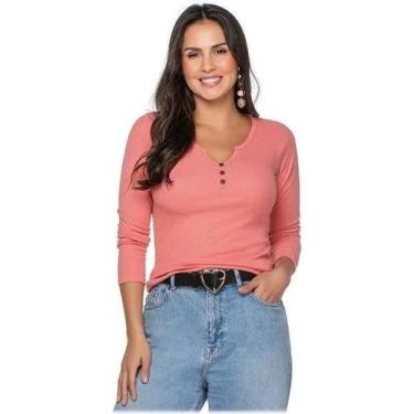 Imagem de Blusa Ribana Canelada Cereja Rosa 85161, Rosa, P