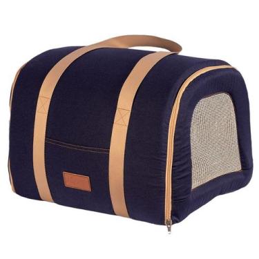 Imagem de Bolsa Transporte Fechado Flat Fabrica Pet, Azul escuro