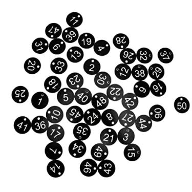 Imagem de 100x etiqueta numerada protable etiquetas de identificação de bagagem etiqueta numérica para hotel armazém, palavra preto + branco