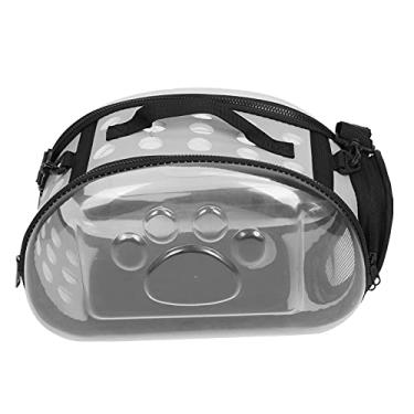 Imagem de Bolsa para transporte de animais de estimação, mochila transparente com alça e alça de ombro para viagens, caminhadas, equitação, uso ao ar livre (cinza M) transportadoras de lado macio