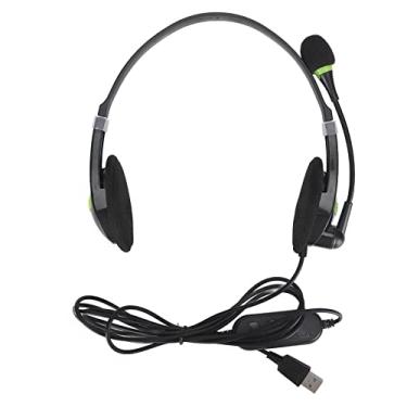 Imagem de EBTOOLS Fone de ouvido com fio SY440MV, 3,5 mm/USB de atendimento ao cliente sobre fones de ouvido com cancelamento de ruído, fone de ouvido de telefone Binaural Call Center (modelos USB)