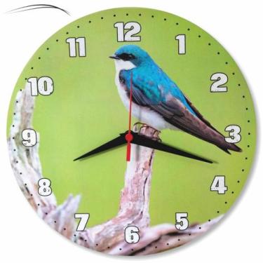 Imagem de Relógio De Parede Passarinho Azul Pássaro Natureza Sala 30cm - Relógil