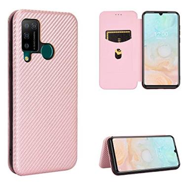 Imagem de HONGYAN Capa de telefone Para Doogee N20 Pro Carbon Fiber Texture Horizontal Flip TPU + PC + PU couro de couro com slot de cartão Capa protetora