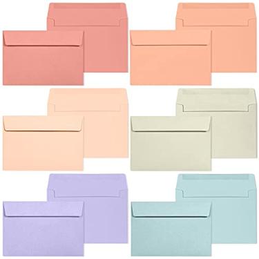 Imagem de MATICAN Envelopes A4, pacote com 120 envelopes coloridos 10 x 15 cm, envelopes para convites, envelopes coloridos pastel, A4, 10 x 16 cm, 6 cores pastel quentes