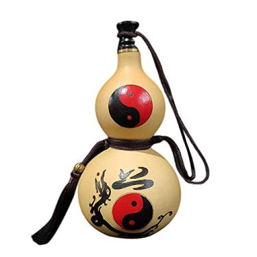 Imagem de Fenteer Garrafa de água portátil, pingente calabash decoração de mesa chaleira bule de chá ornamento garrafa de bebida adereços de fotografia para churrasco doméstico, estilo C