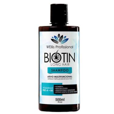 Imagem de Shampoo Biotin Crescer Cabelo E Fortaler Tratar Couro Cabeludo Wellis