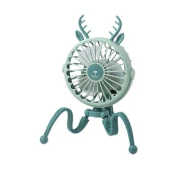 Imagem de LUKYRA Ventilador de carrinho de bebê, ventilador portátil de 3 velocidades, ventilador de mesa pessoal operado por bateria com tripé flexível, mini ventilador portátil para assento de carro, esteira, acampamento (TJ-05B verde)
