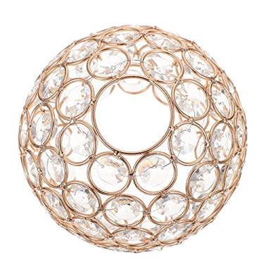 Imagem de Uonlytech Abajur de cristal dourado, cúpula redonda de teto, abajur de mesa, abajur, luminária decorativa de teto