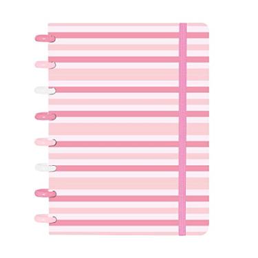 Imagem de Caderno Disco IsCool Inteligente A5 Candy Listrinhas Rosa
