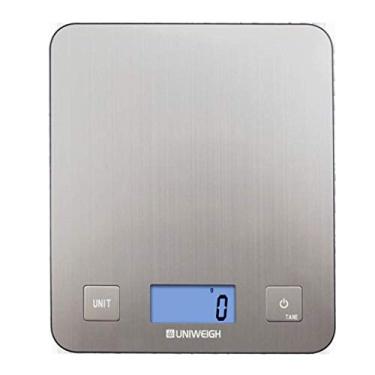 Imagem de balança de cozinha digital balança de cozinha portátil à prova d'água à prova de umidade, balança de alimentos em aço inoxidável com visor de cristal líquido com luz de fundo balança de cozinha