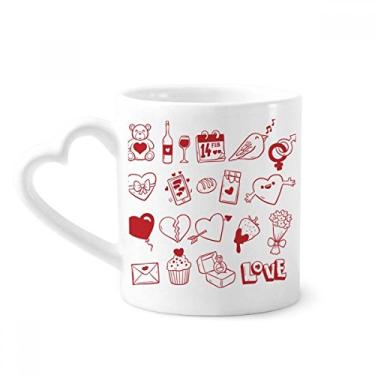 Imagem de Caneca de coração de café de cerâmica para o Dia dos Namorados com tema de pássaro