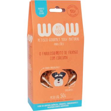 Imagem de Petisco WOW Pet Food Natural para Cães Sabor Frango e Cúrcuma - 50g