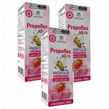 Imagem de 3x Propoflex Kids Morango- Própolis Aquoso-30 ML Apis Vida