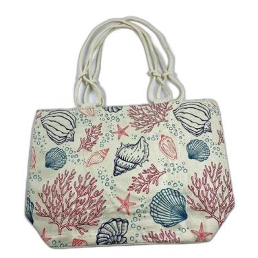 Imagem de Bolsa Feminina De Praia Sacola Grande Com Forro Fundo Do Mar Oceano - 