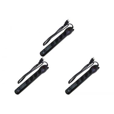 Imagem de Kit C/3 - Filtro Linha Qualitronix 5 Tomada  Bivolt Preto, Bivolt