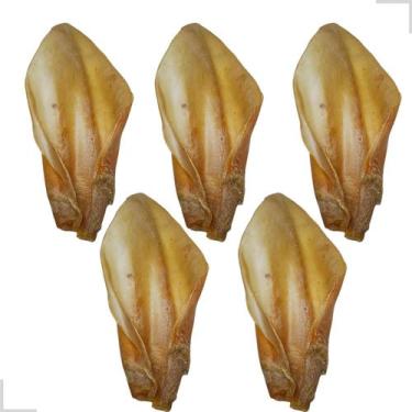 Imagem de Kit 5 Mordedor Pet Para Cães Orelha Bovina Natural Boi Brinquedo  Cach