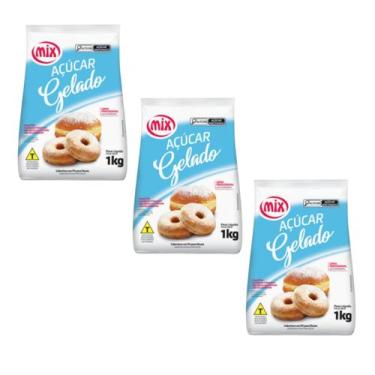 Imagem de Açúcar Gelado Kit 3kg Pacotes Não Derrete e Não Congela Mix