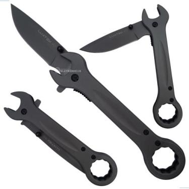 Imagem de Canivete de Bolso Semiautomático com Lâmina de Aço e Chaves de Boca e 