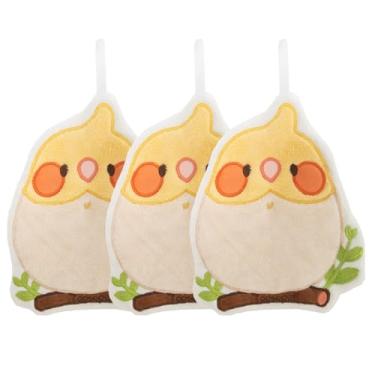 Imagem de Conjunto de 3 toalhas de mão de papagaio para banheiro: presentes para crianças, adolescentes, amantes de papagaios, toalhas de cozinha com padrão fofo, secando suas mãos, almofadas - toalhas de