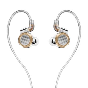 Imagem de LETSHUOER Fones de ouvido dinâmicos DX1 de 11 mm, monitor intra-auricular HiFi IEM, fones de ouvido com fio IEM, fones de ouvido para jogos com cabo de cobre monocristalino banhado a prata destacável