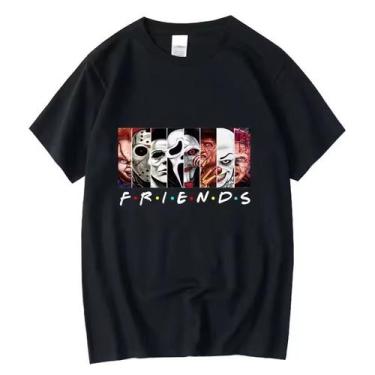 Imagem de Camiseta Unissex friends personagens filme terror Anime algodão fio 30
